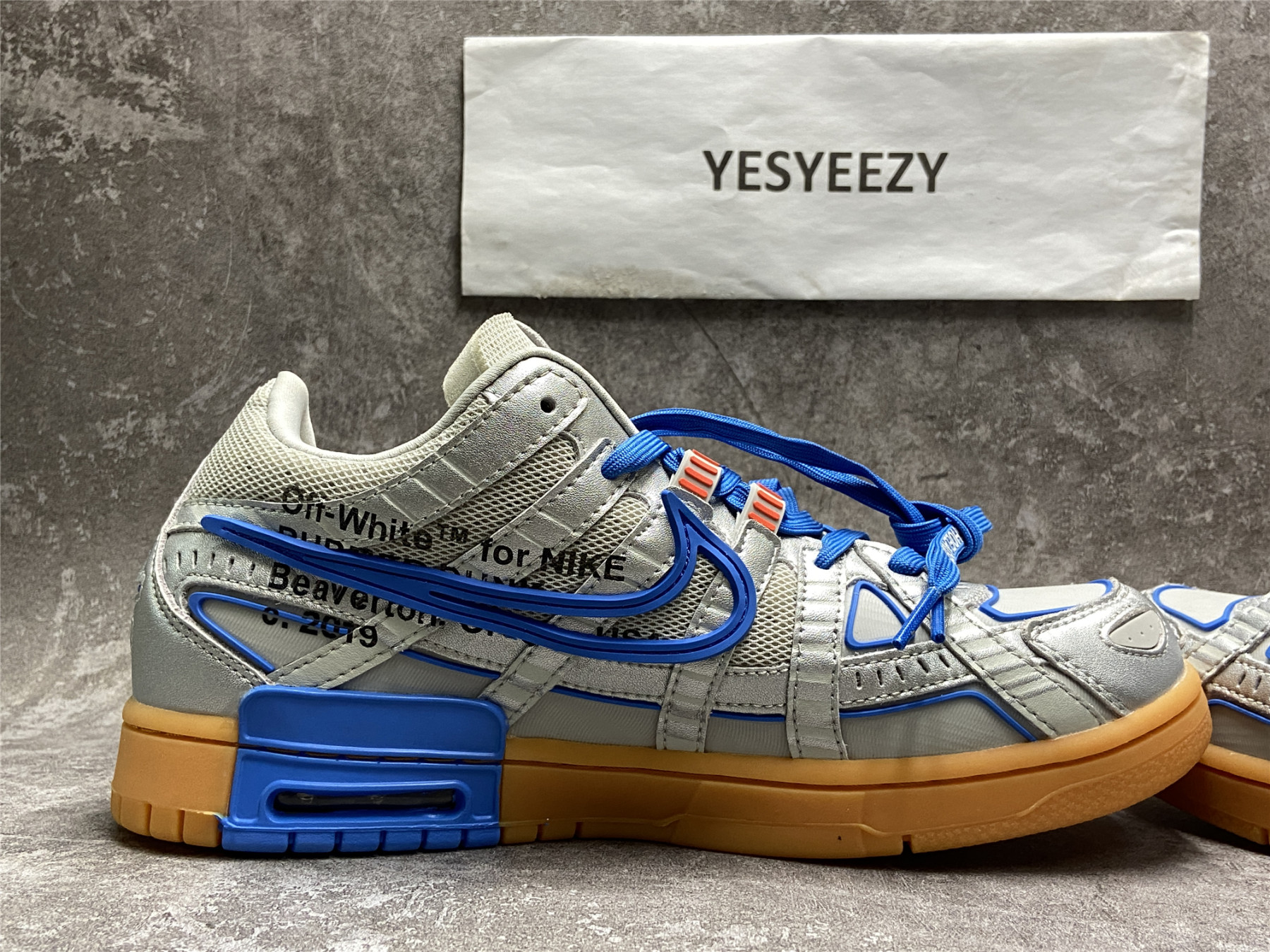 UA NIKE OFF-WHITE X AIR RUBBER DUNK UNIVERSITY BLUE