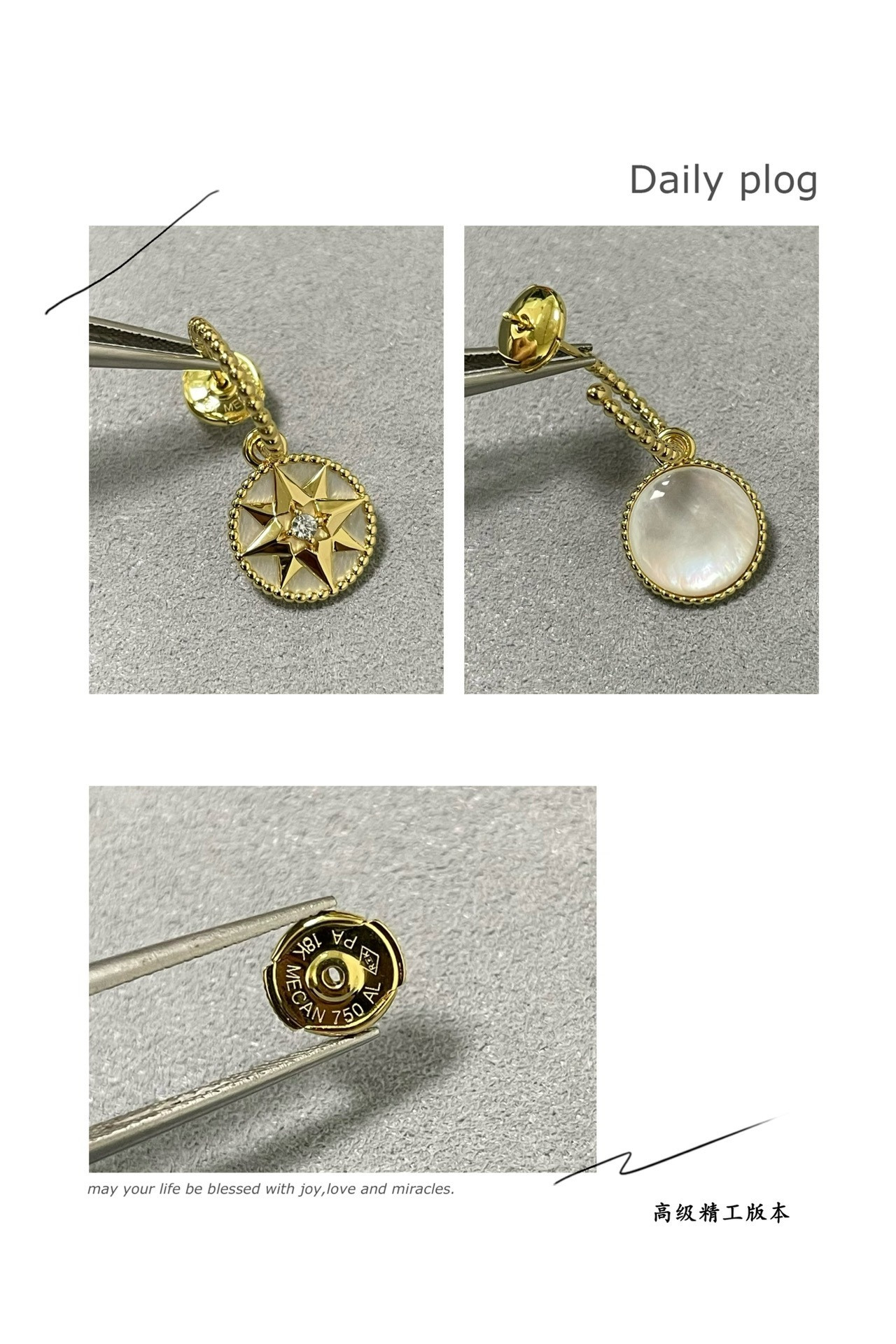 D10r rose des vents earrings