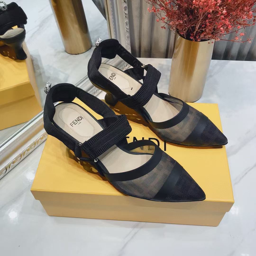 UA F**di Colibri Mesh Slingback Black Pumps