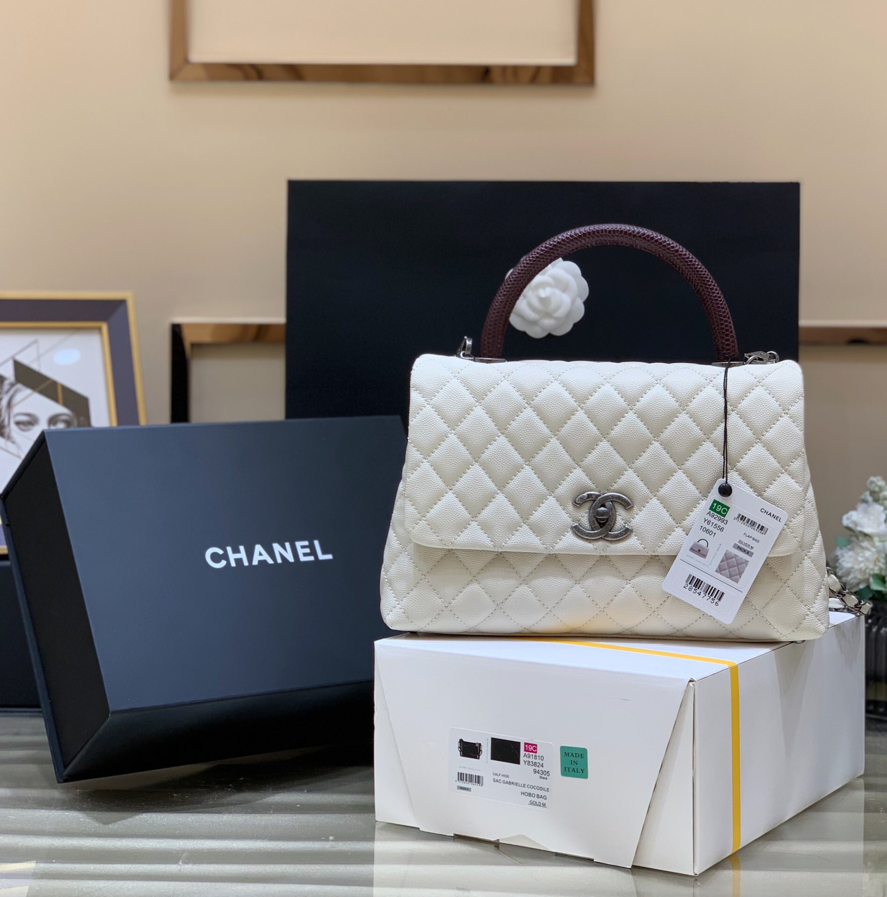 Ch**el COCO Handle bag medium 28cm