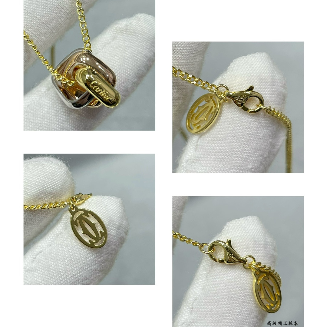 Ca*t1er square triple-ring Necklace