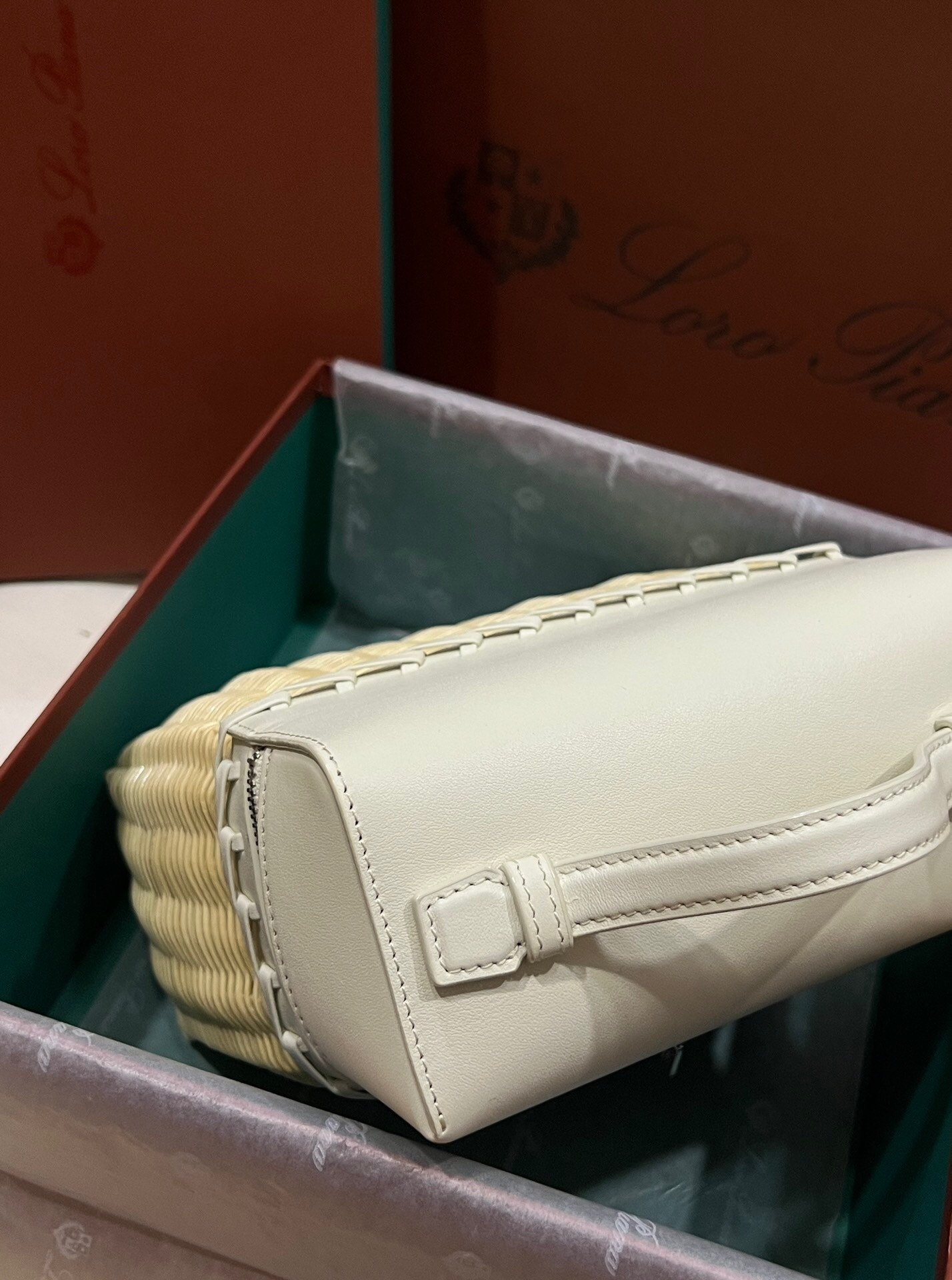 L0r0 P1ana Extra Pocket L19 Wicker Bag 17.5x21x10cm