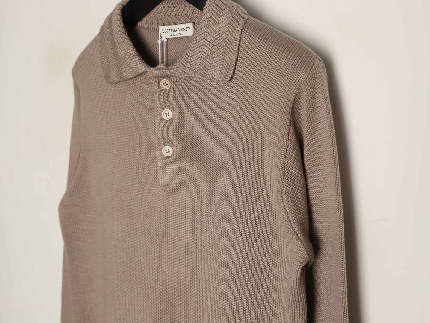 B0tt*ga Ven*ta Knitting Long-sleeved Polo Shirt