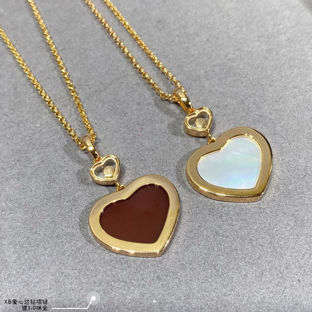 Chopard Heart-shaped Edge D1am0nd Mother-of-Pearl Necklace