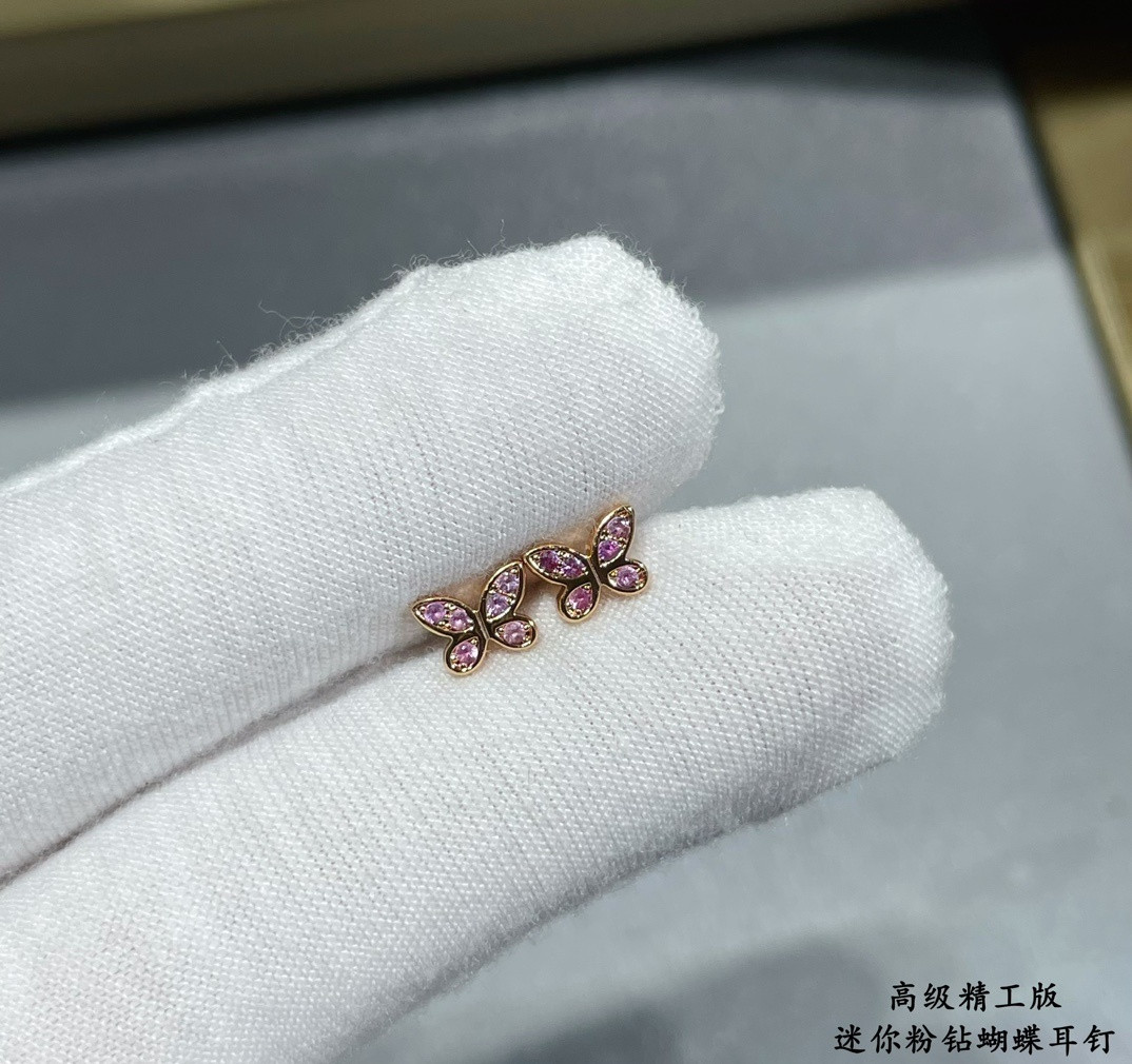 Graff D1am0nd-encrusted Butterfly Stud Earrings Ag925