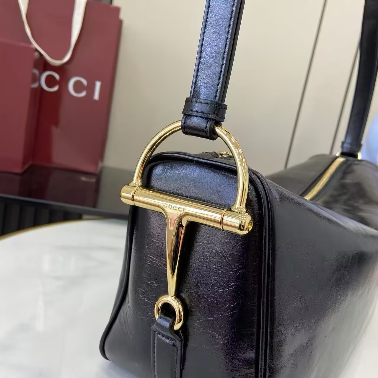 Gvc*1 Half Horsebit Medium Shoulder Bag Without Box 31.5x17x12cm