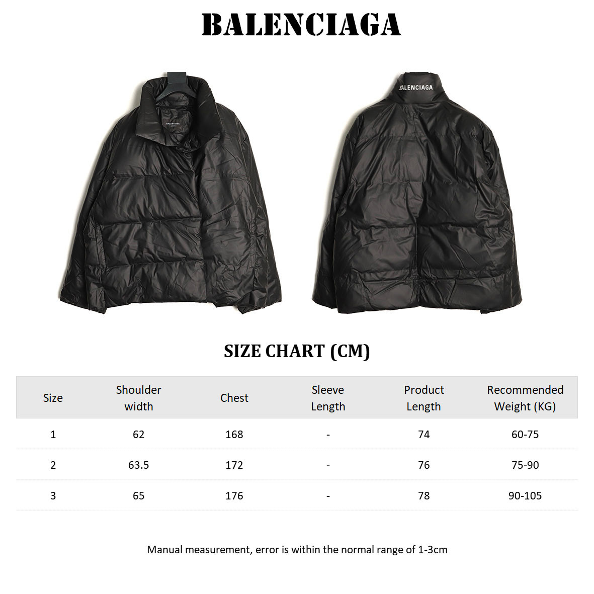 Ba1en*iaga BLCG Short Puffer jacket