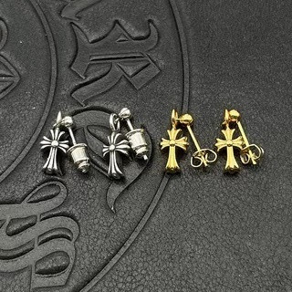 Ch*0me He**ts Cross Earrings