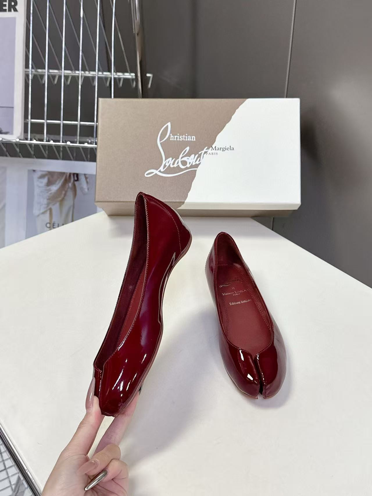 UA Chr1st1an Louboutin Marlougiela Ballerinas Patent calf leather
