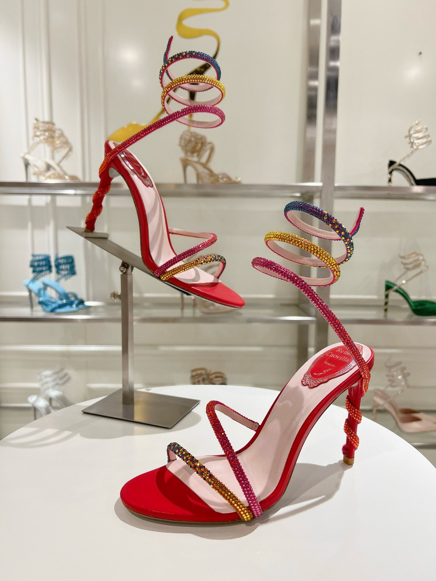 UA RENÉ CAOVILLA MARGOT JEWEL SANDALS SNAKE 95mm