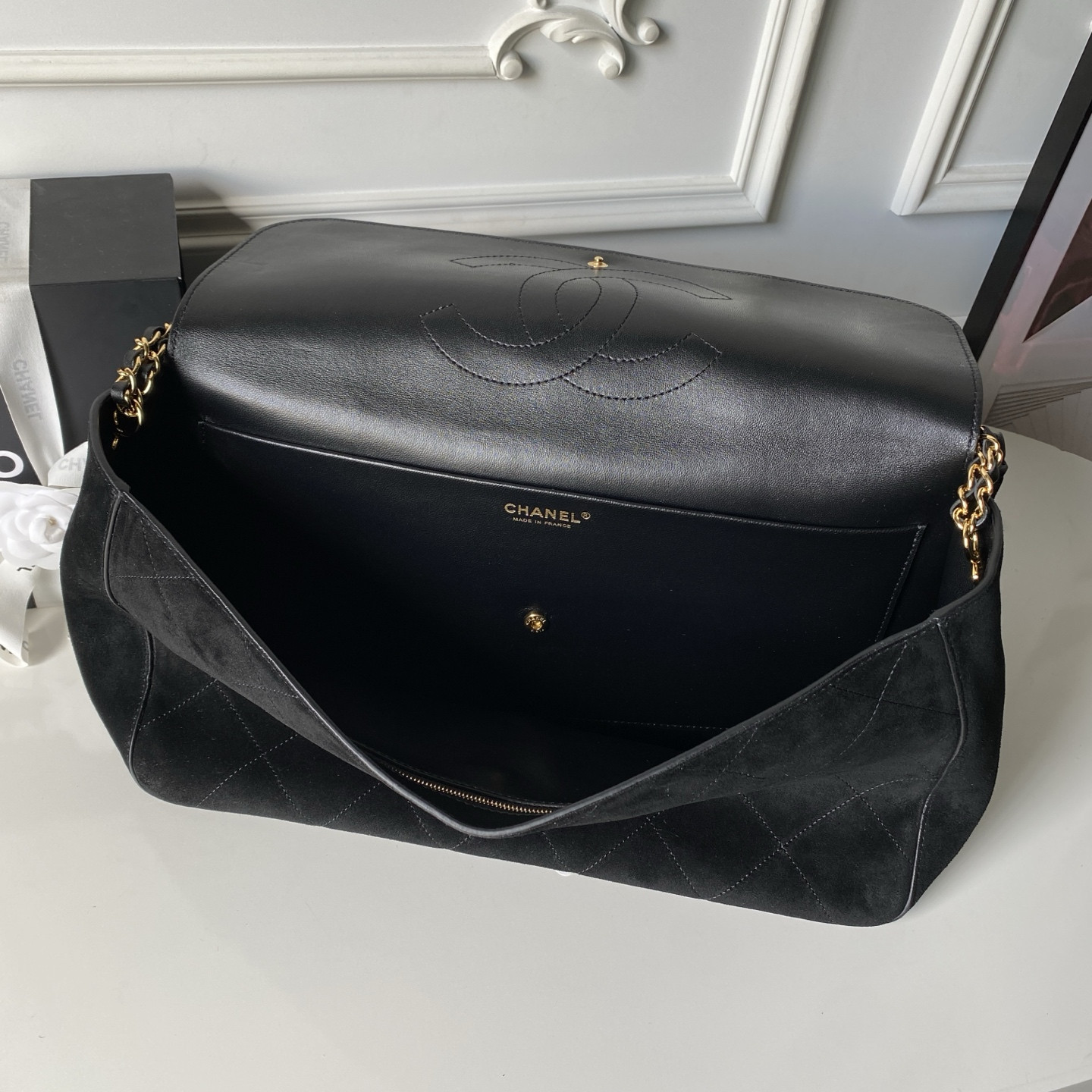 Ch**el Souplissimo Flap Bag AS6234 38.5x26x11cm