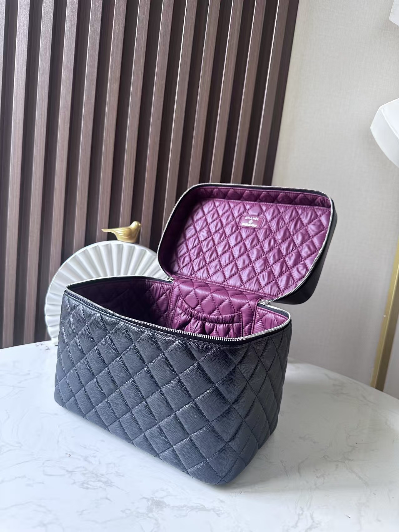 Ch**el Quilted Vanity Case Bags 25x16x18cm