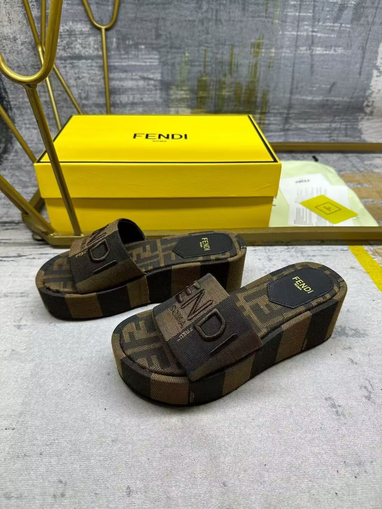 UA F**di Flatform Platform Slide Sandal