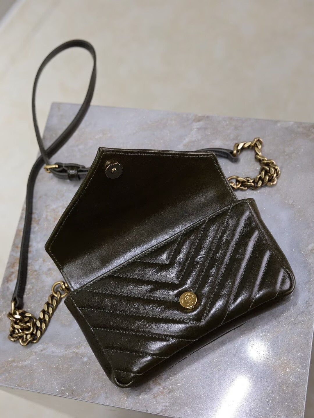 Y51 Loulou college mini Bag in Brown 20x13x3cm