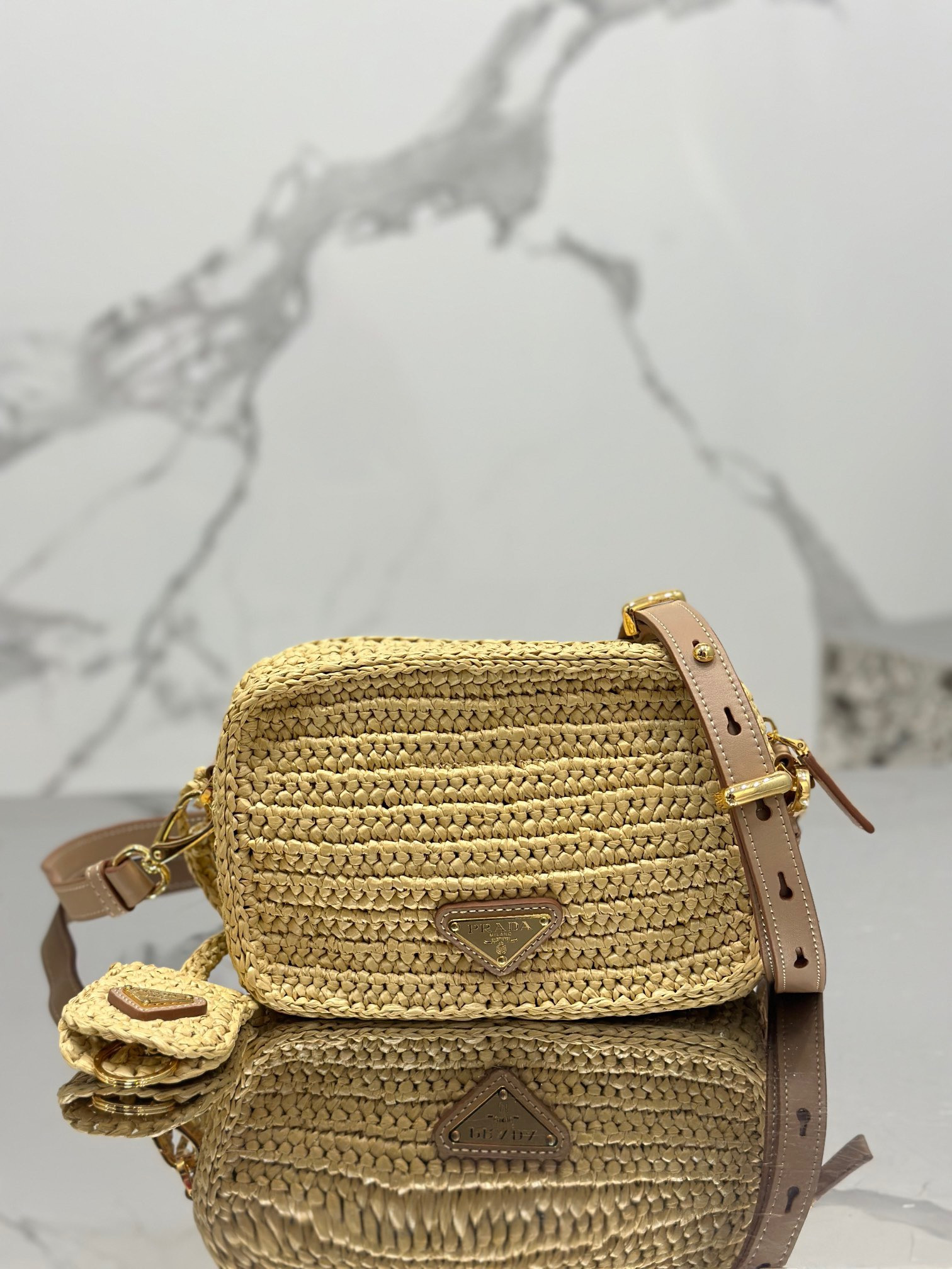 Pra*a Crochet Pra*a Brique bag Color  Natural