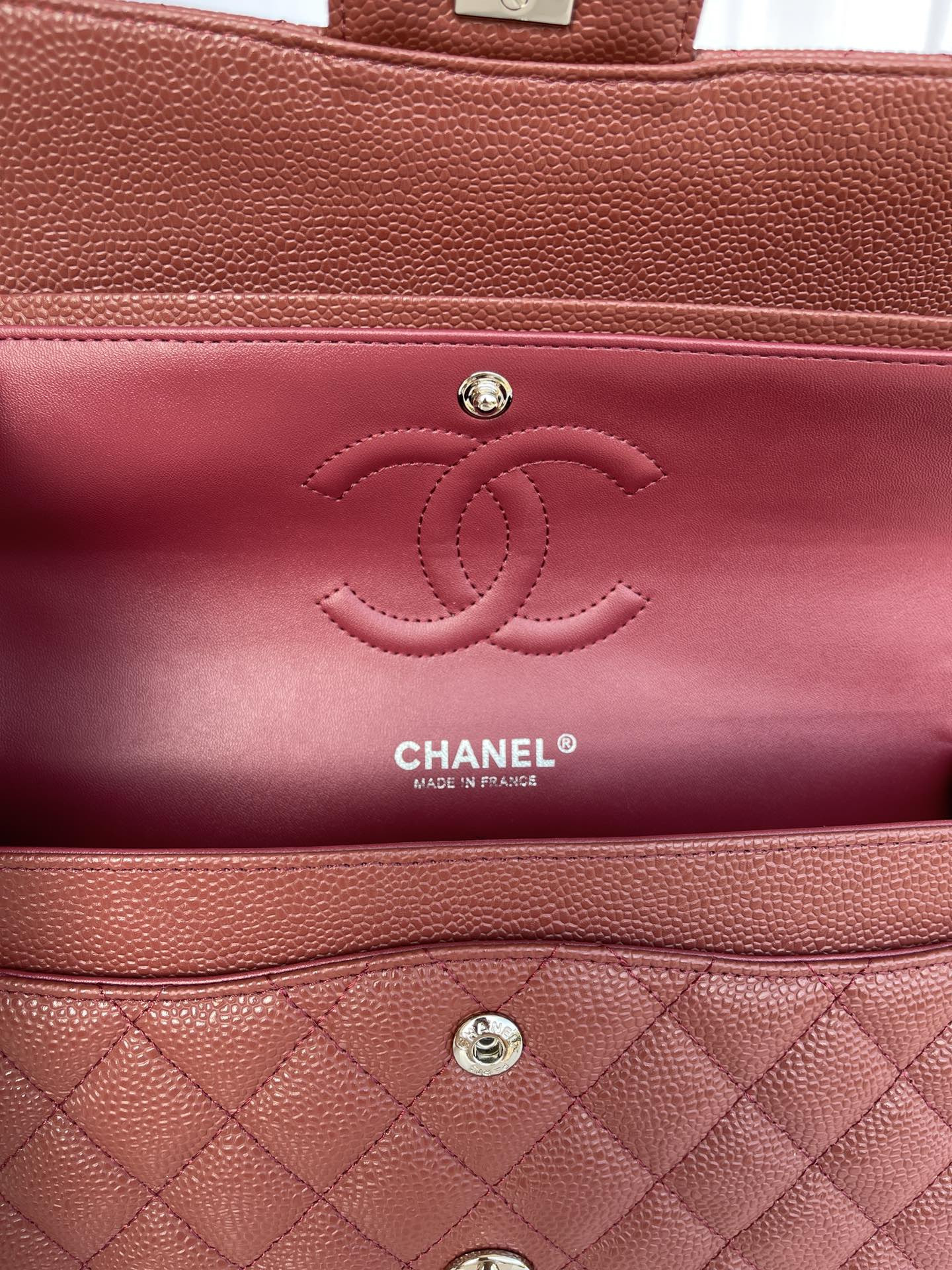 Ch**el CLASSIC HANDBAG Silver-Tone Metal 6 × 9.9 × 2.5 in