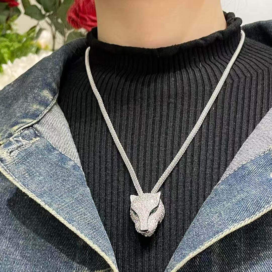 Ca*t1er panthère de Ca*t1er paved necklace