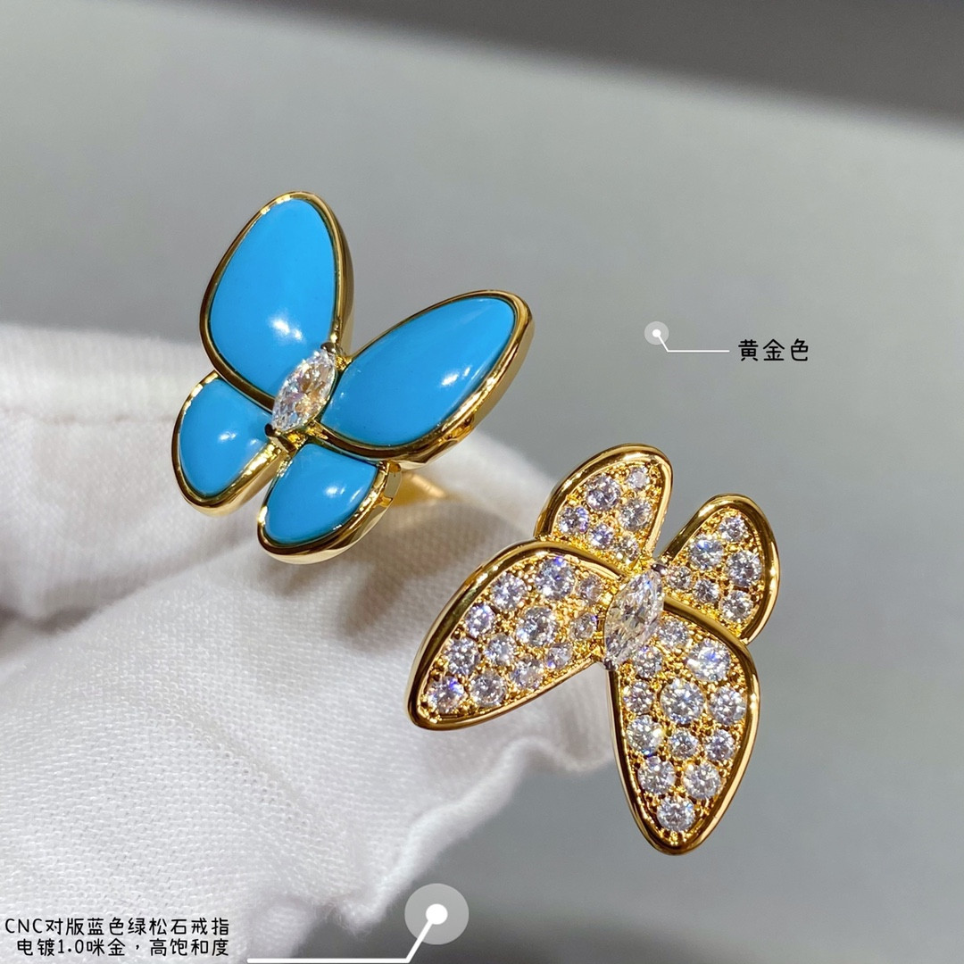 V*n Cl**f & Arpels Blue turquoise butterfly Ring