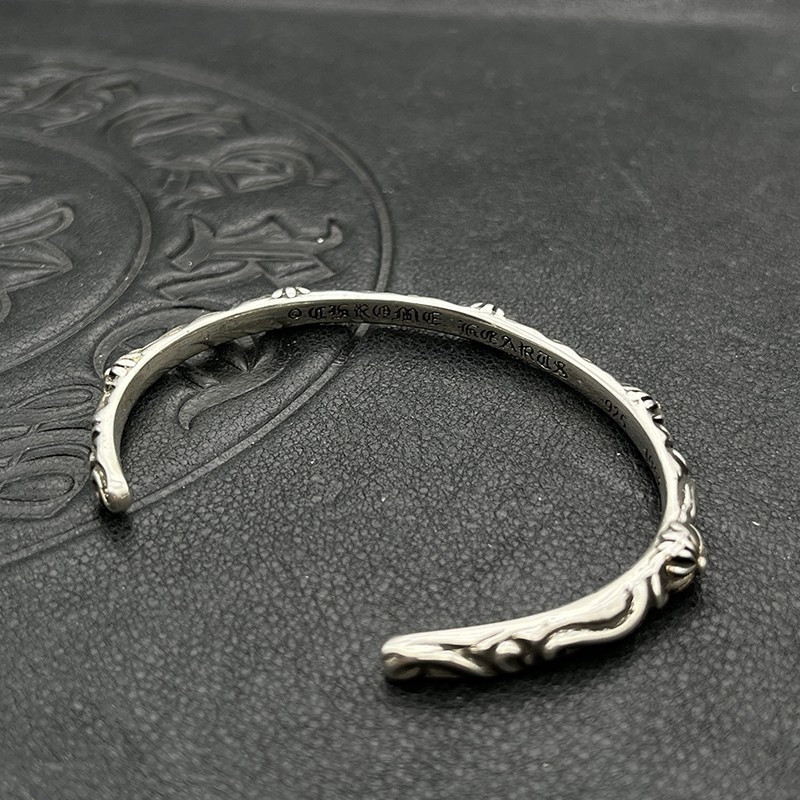 Ch*0me He**ts Cross and Vine Open Bangle Bracelet