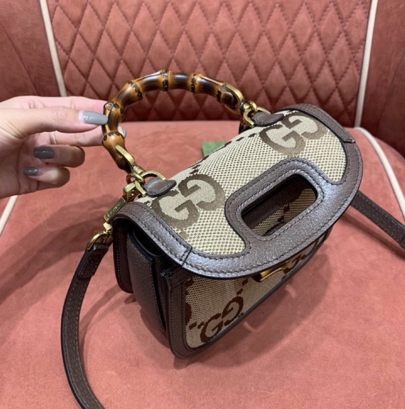 Gvc*1 Mini Bamboo Handbag with S*per Double G