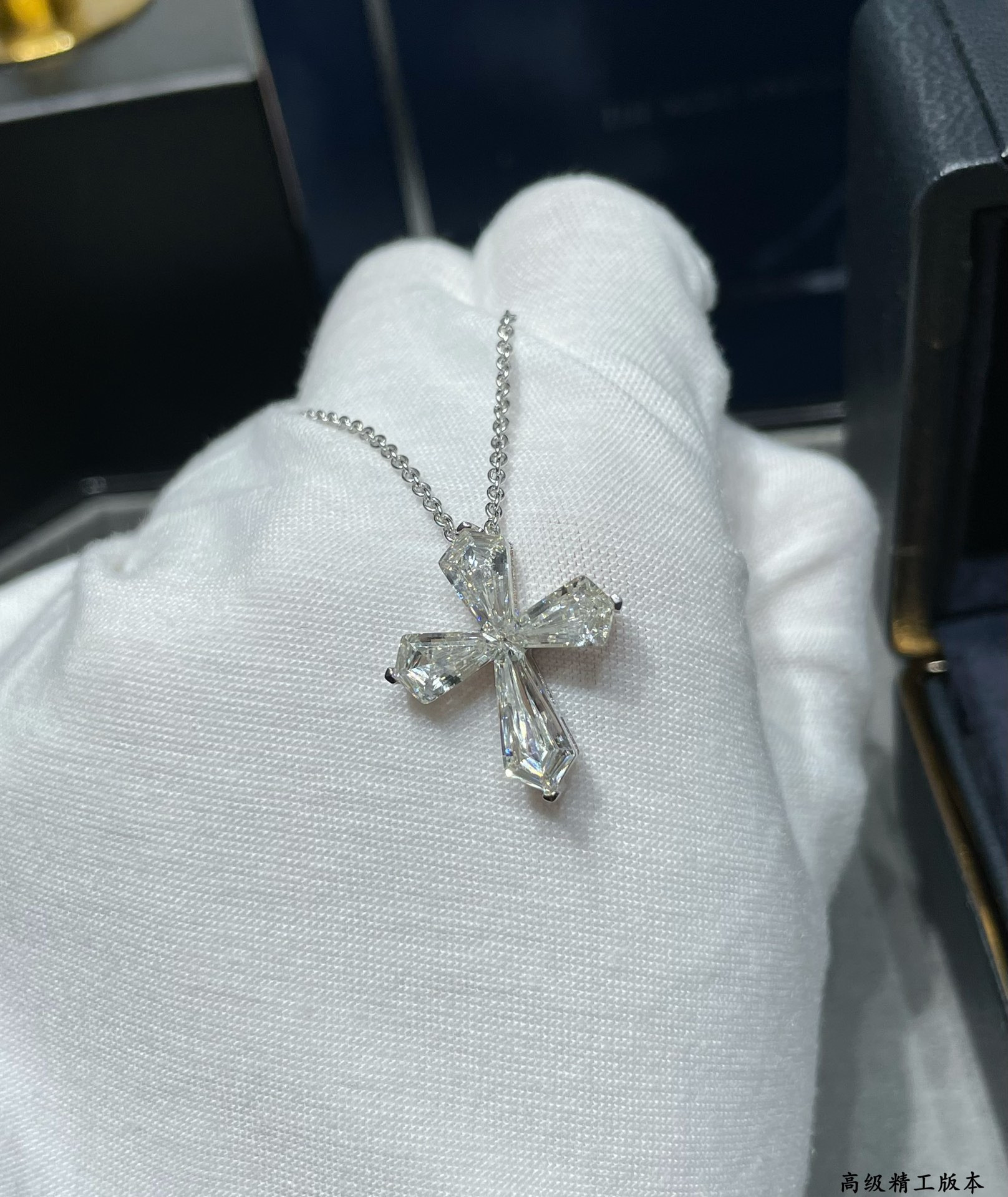 Graff Ice Flower Cross Necklace