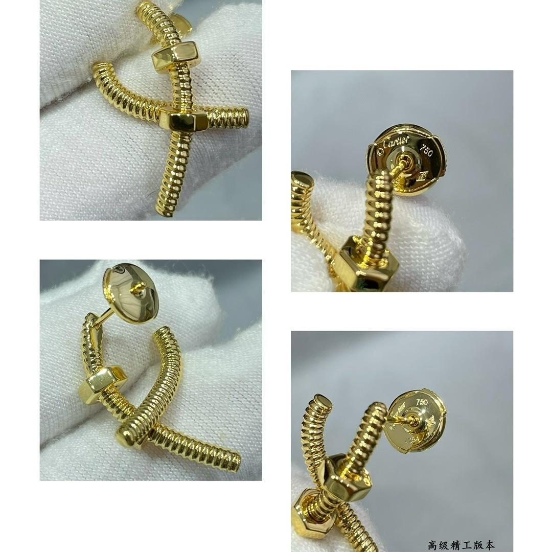 Ca*t1er Cross Screw Earrings