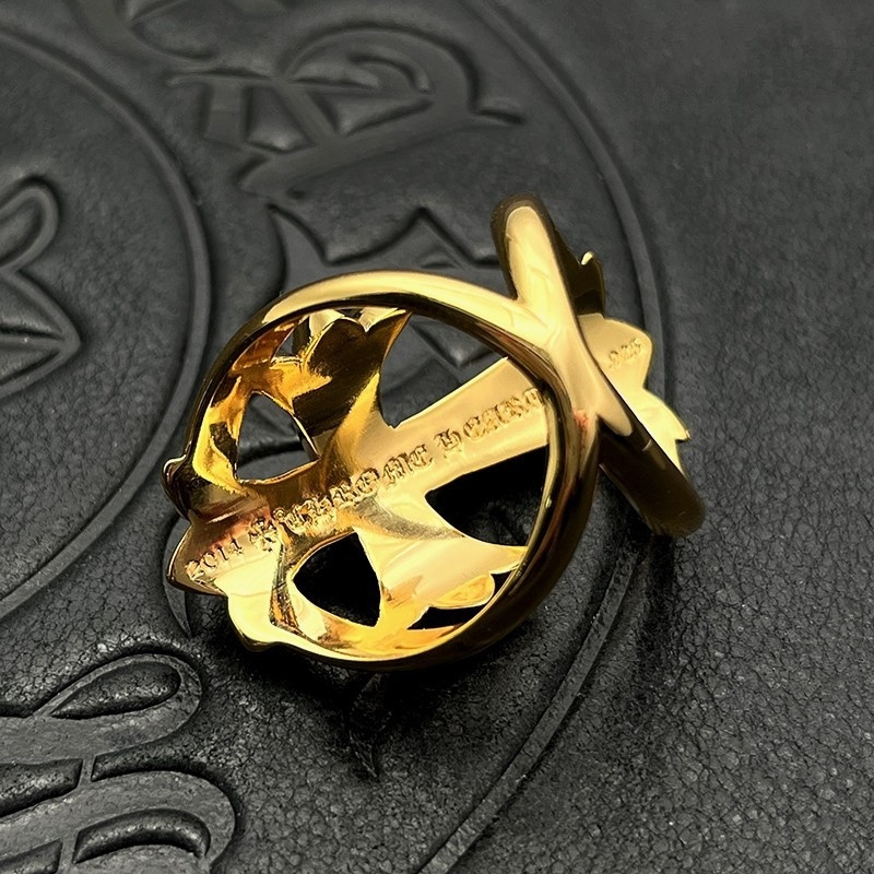 Ch*0me He**ts Cross Cutout Ring