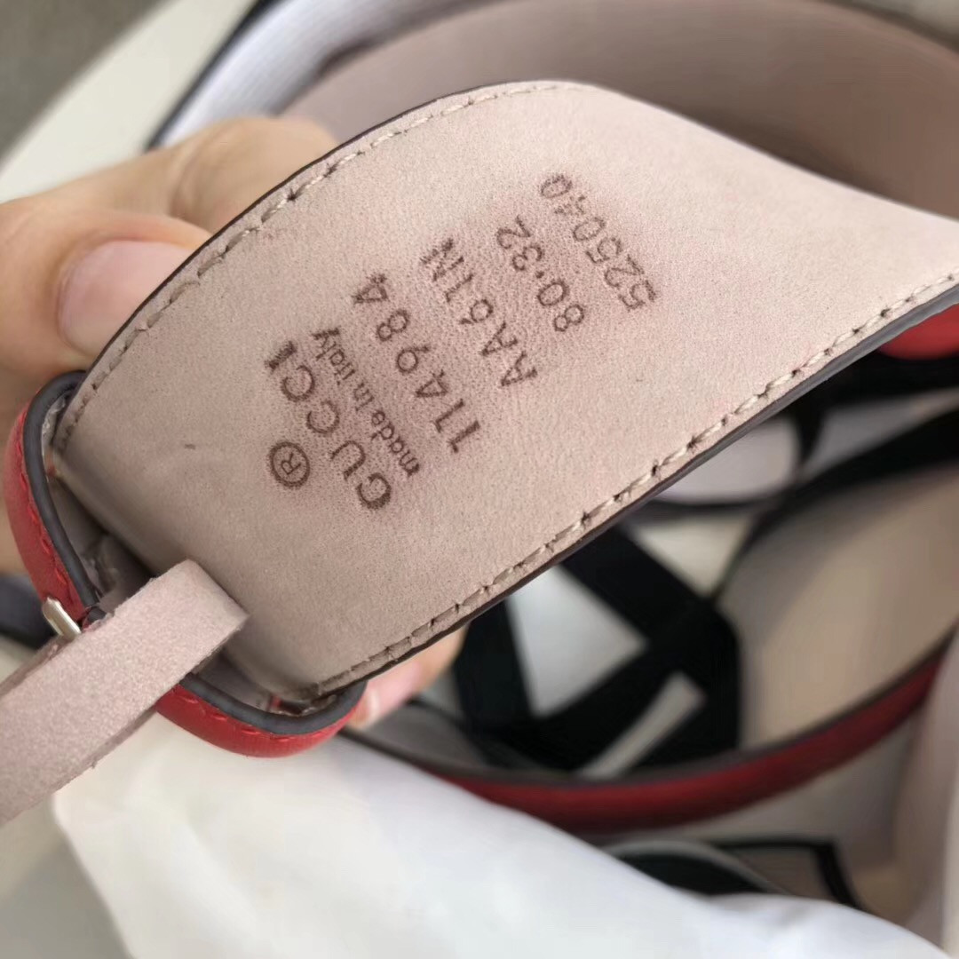 Red Gvc*1 Signature Leather Women Belt