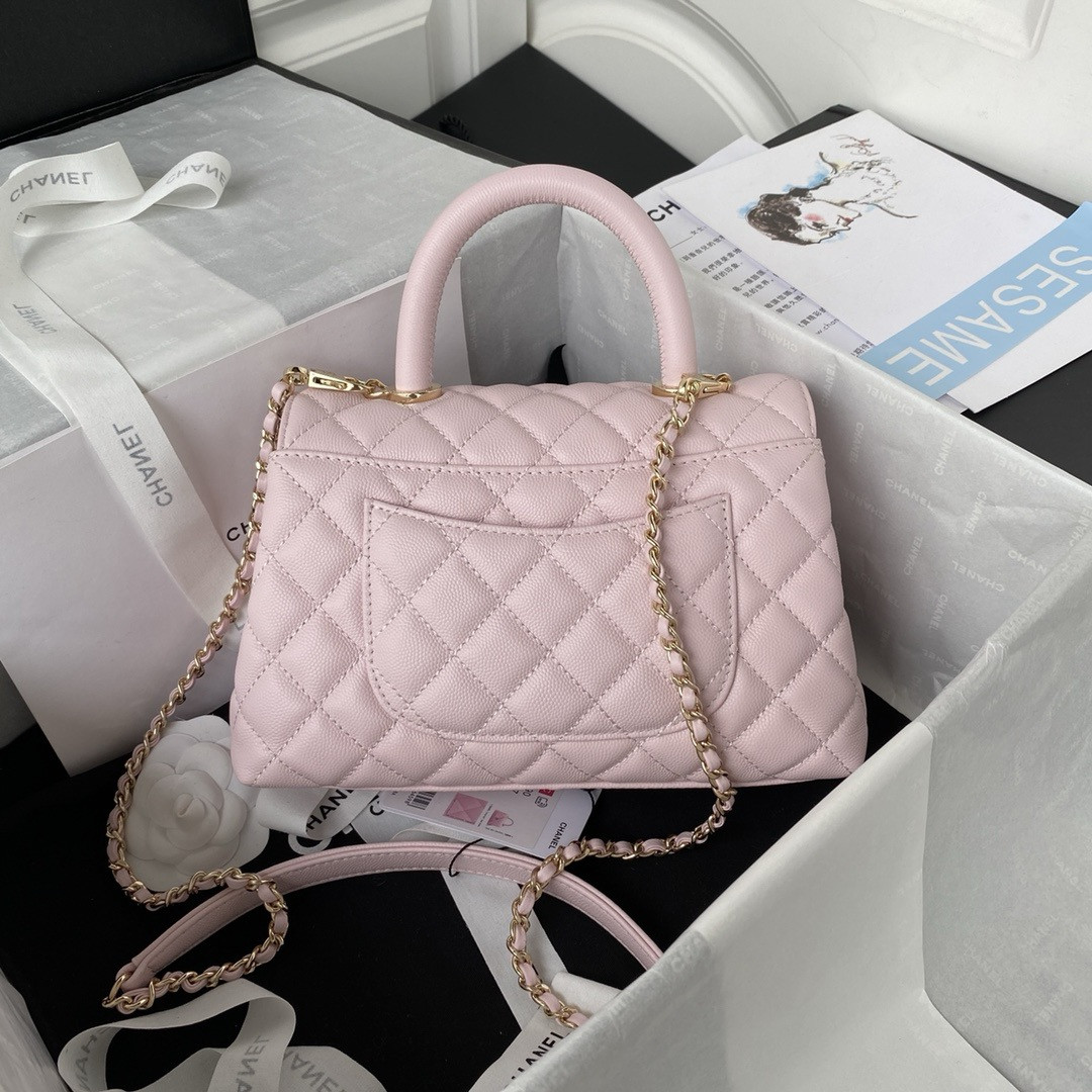Ch**el Coco Handle Bag 24x10x14CM