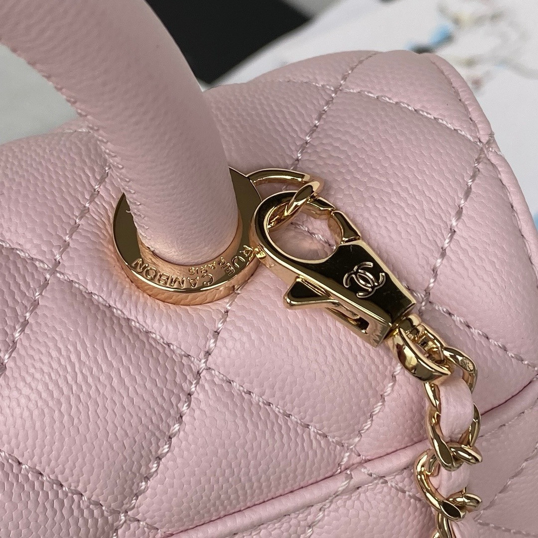 Ch**el Coco Handle Bag 24x10x14CM