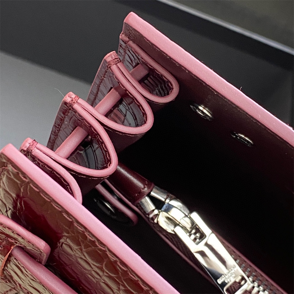 Y51 SAC DE JOUR BABY IN CROCODILE EMBOSSED LEATHER RED
