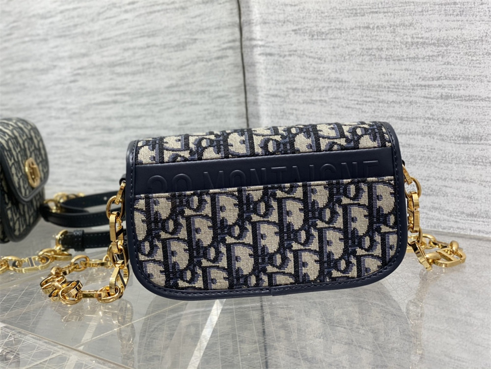 SMALL 30 MONTAIGNE AVENUE BAG Blue D10r Oblique Jacquard