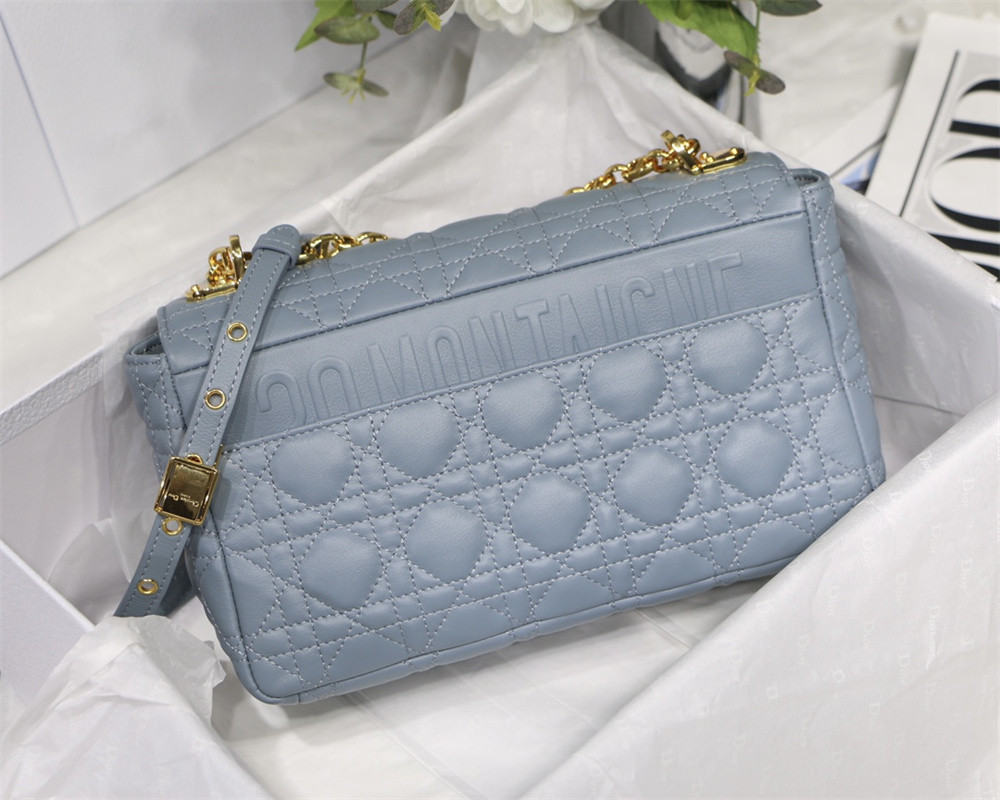 MEDIUM D10r CARO BAG Cloud Blue S*pple Cannage Calfskin 25.5 x 15.5 x 8 cm