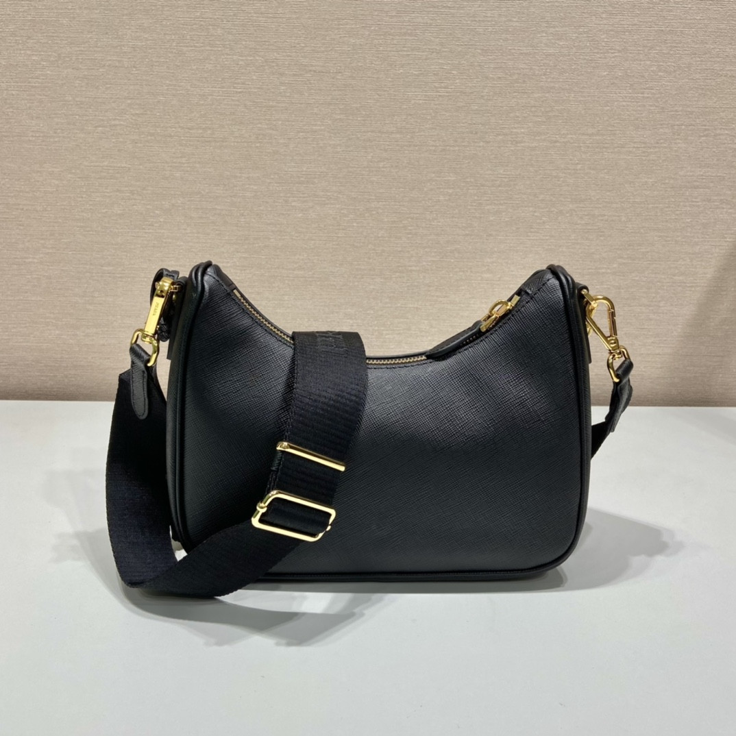 Pra*a Re-Edition 2005 Saffiano leather bag Black