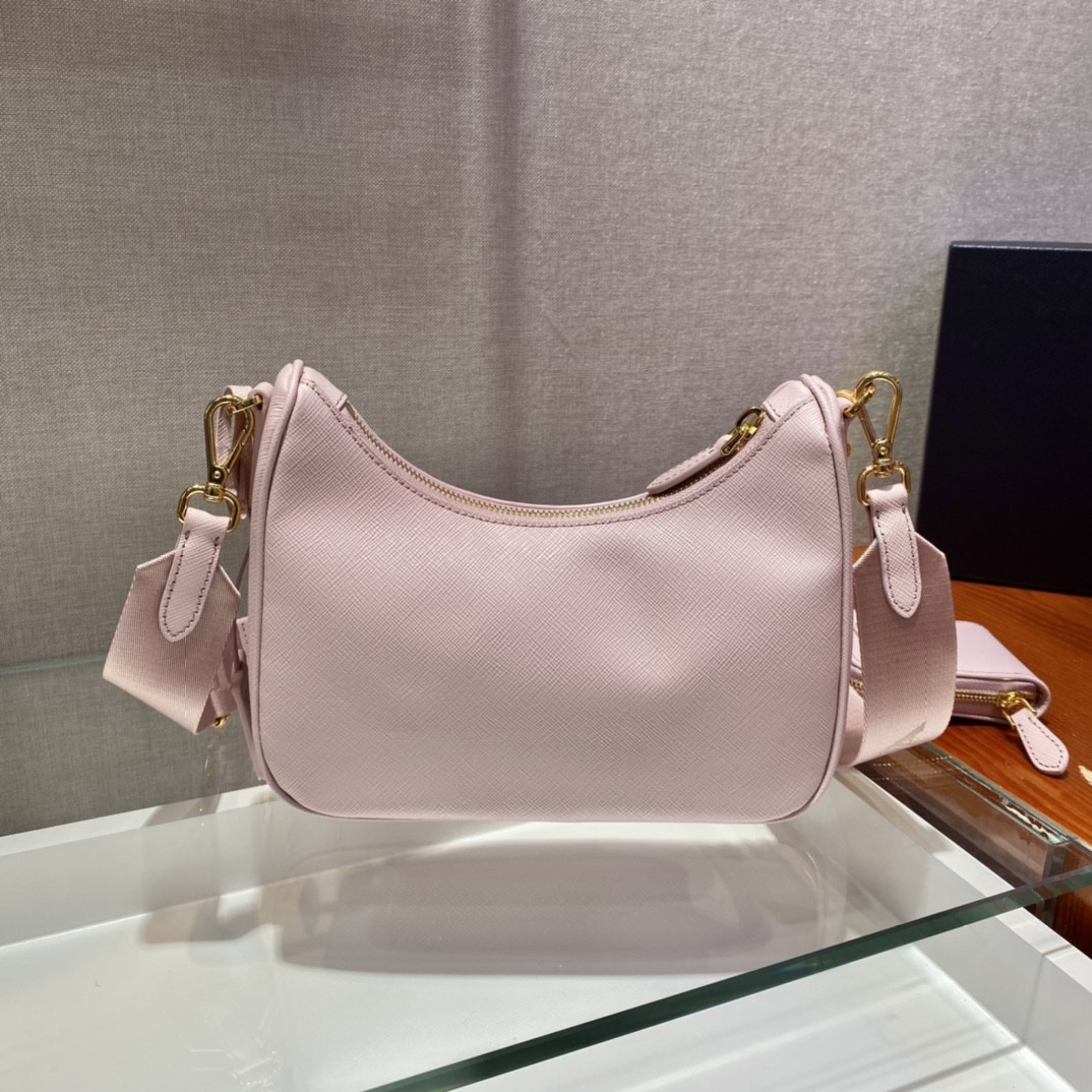 Pra*a Re-Edition 2005 Saffiano leather bag Pink