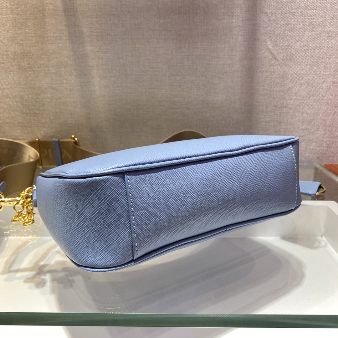 Pra*a Re-Edition 2005 Saffiano leather bag blue