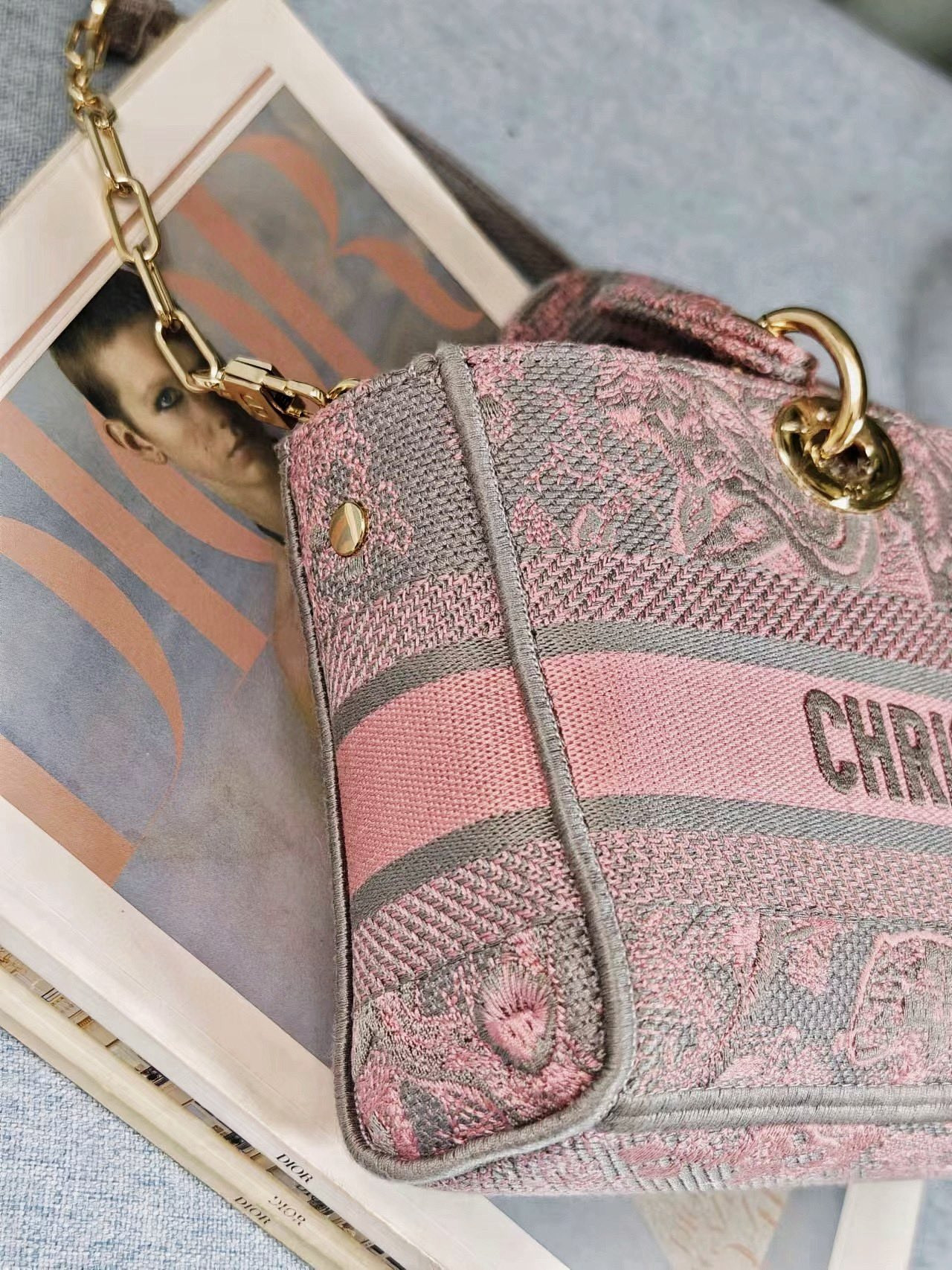 D10r MEDIUM LADY D-JOY BAG PINK