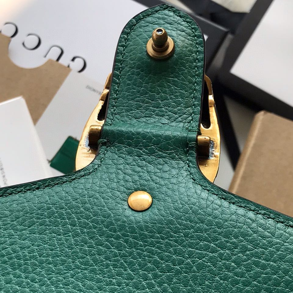 Gvc*1 DIONYSUS LEATHER MINI BAG GREEN 7.5"Wx6"Hx2"D