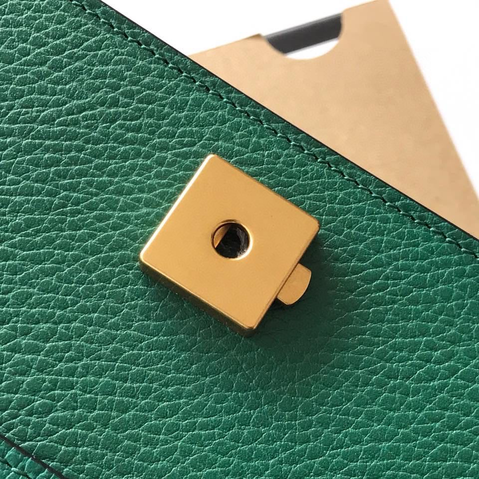 Gvc*1 DIONYSUS LEATHER MINI BAG GREEN 7.5"Wx6"Hx2"D