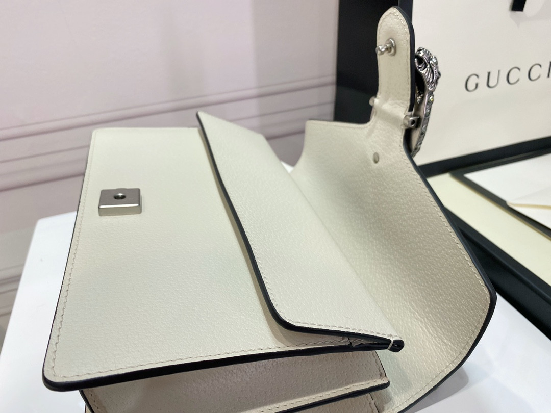 Gvc*1 DIONYSUS SMALL LEATHER SHOULDER BAG WHITE 11"Wx7"Hx3.5"D
