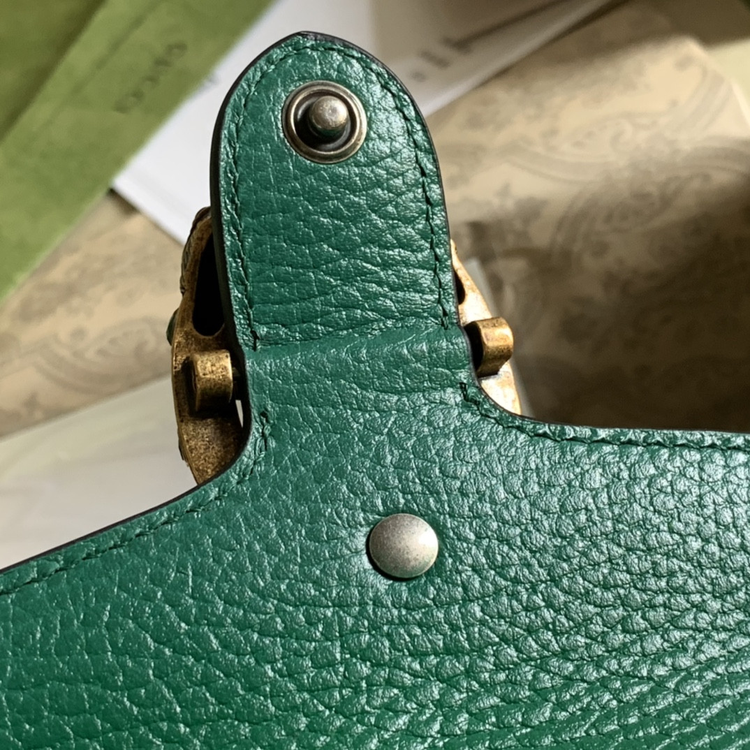 Gvc*1 DIONYSUS LEATHER S*pER MINI BAG GREEN 6.5"Wx3.9"Hx1.6"D