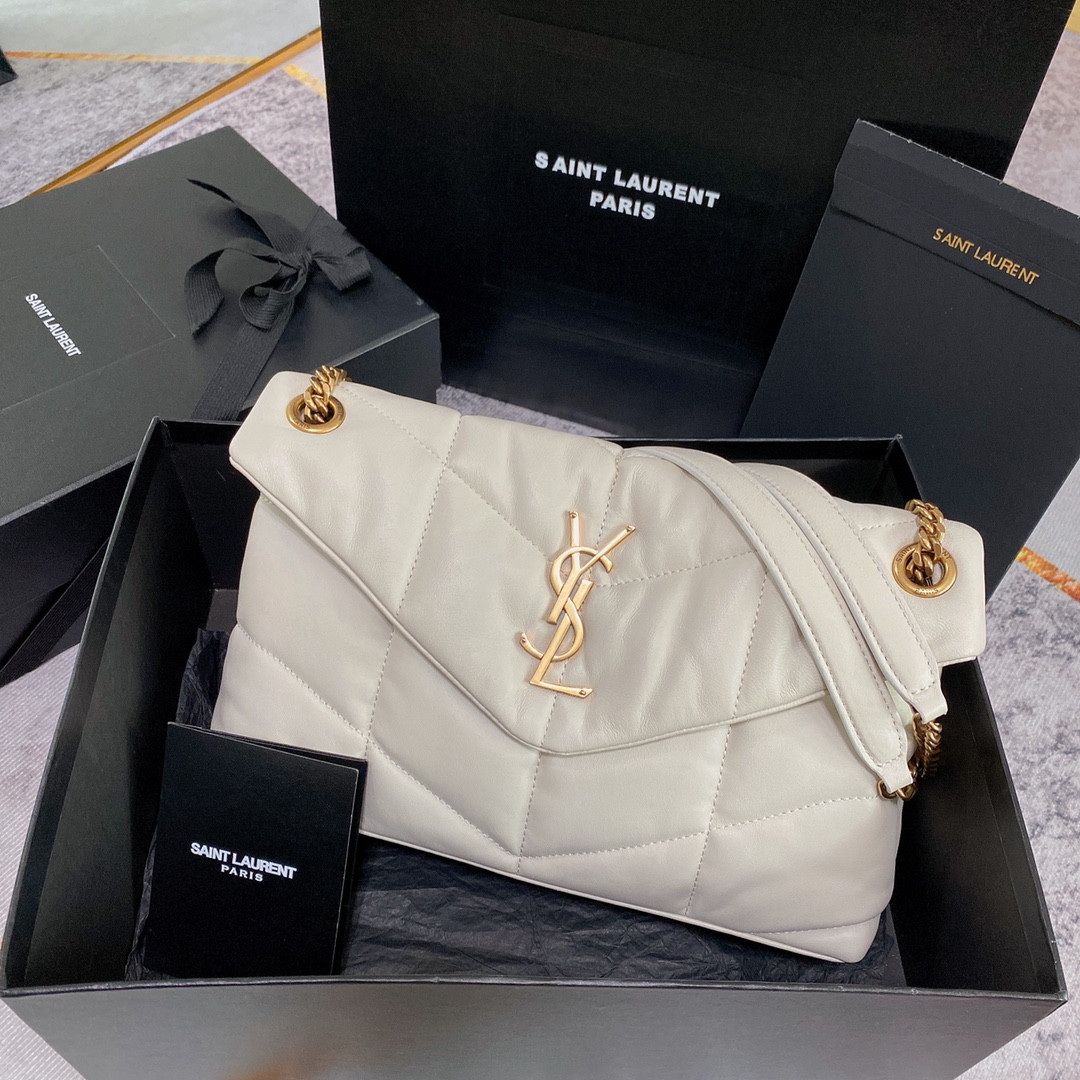 Y51 PUFFER SMALL IN NAPPA LEATHER WHITE 11.4 X 6.6 X 4.3 INCHES