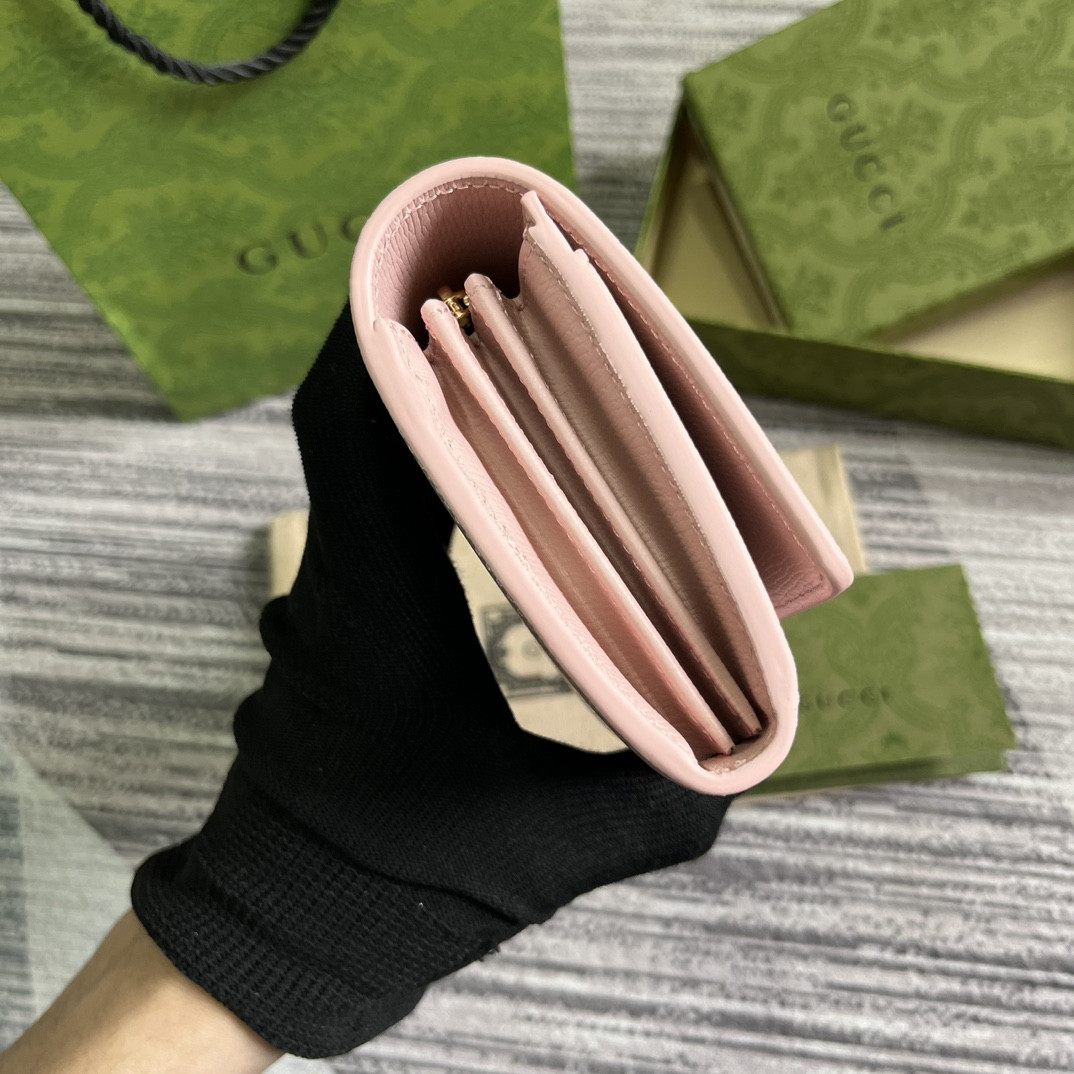CONTINENTAL WALLET WITH Gvc*1 SCRIPT pink 7.5"W x 4"H x 1.4"D