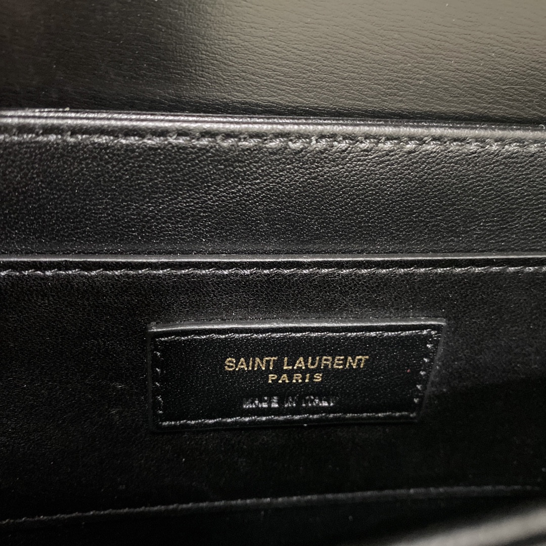 Y51 SOLFERINO SMALL SATCHEL IN BOX Sa1nt Lau*nt BLACK 7.4 X 5.1 X 1.9 INCHES