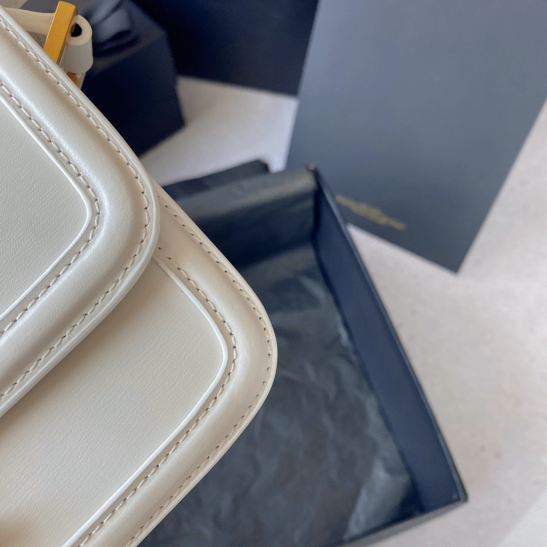 Y51 SOLFERINO SMALL SATCHEL IN BOX Sa1nt Lau*nt BLANC VINTAGE 7.4 X 5.1 X 1.9 INCHES