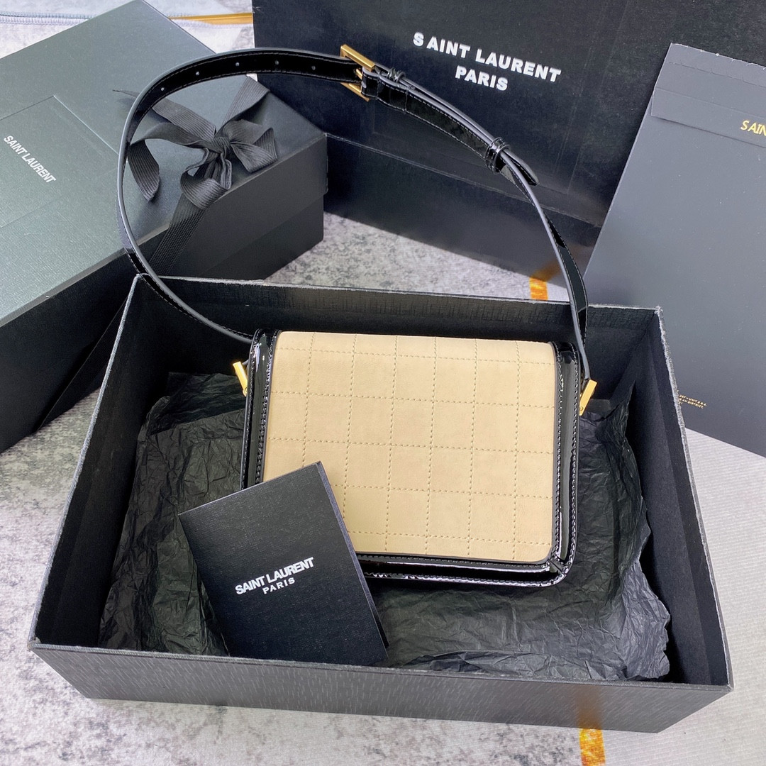Y51 SOLFERINO SMALL SATCHEL IN BOX Sa1nt Lau*nt 7.4 X 5.1 X 1.9 INCHES