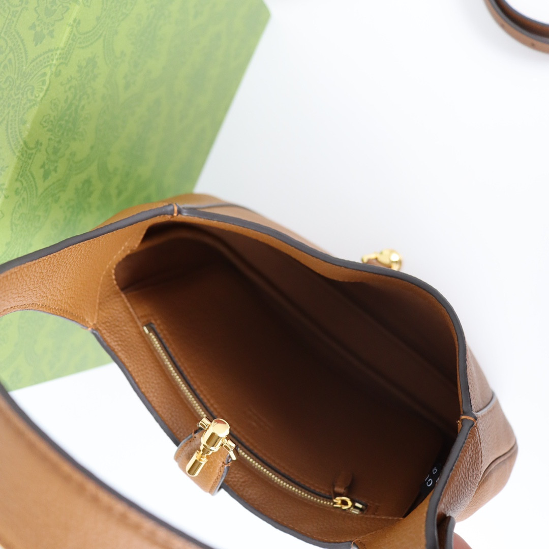 Gvc*1 JACKIE SMALL SHOULDER BAG Brown 10.8"W x 7.5"H x 1.6"D