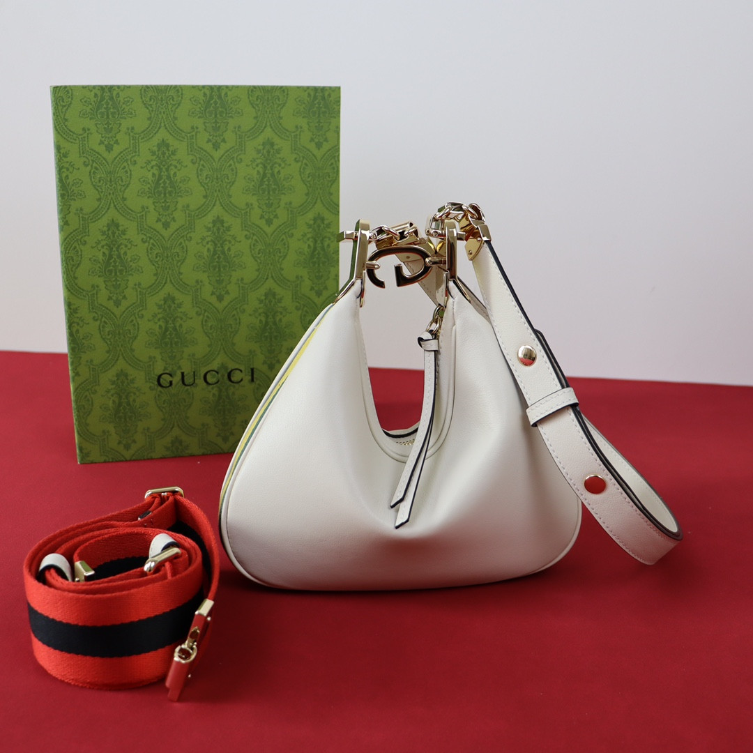 Gvc*1 ATTACHE SMALL SHOULDER BAG WHITE 9"W x 8.7"H x 2"D