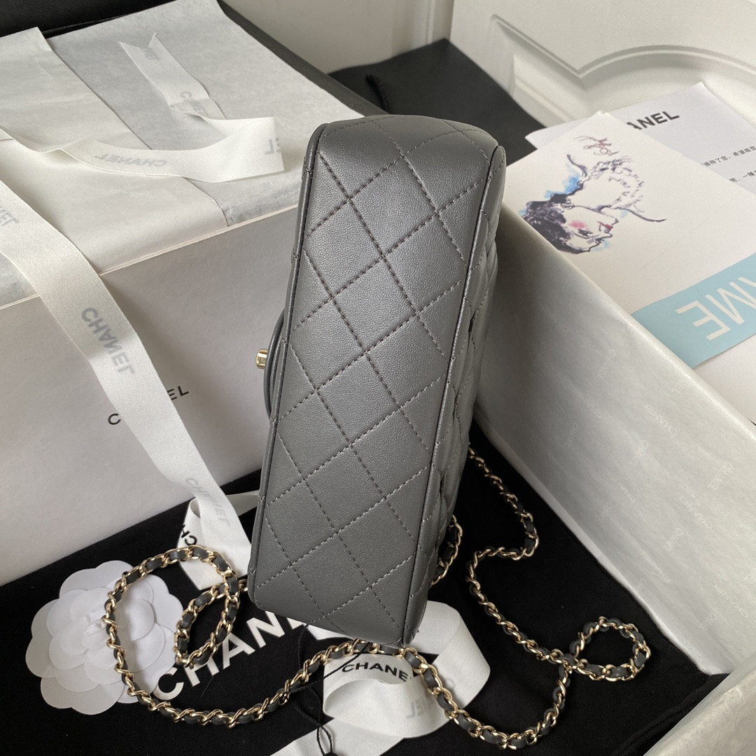 Ch**el Mini Classic Handbag With Top Handle 12 × 20 × 6 cm