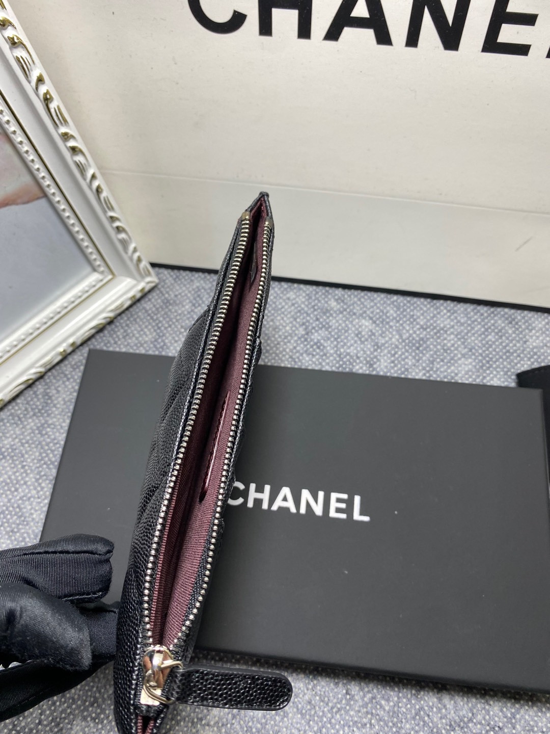 Ch**el LONG ZIPPED WALLET 19-11cm